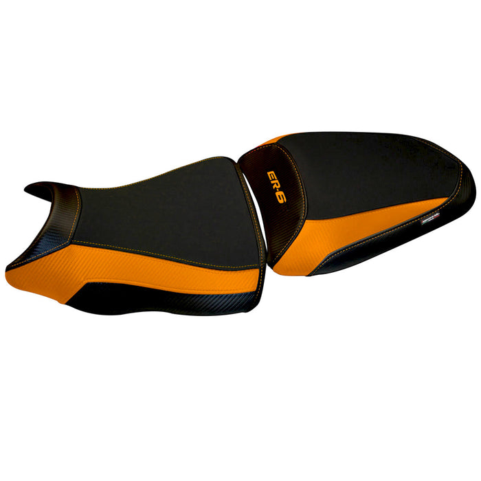 Kawasaki ER-6N ER-6F 2012-2016 Seat Cover Tappezzeria Italia in Orange and Black