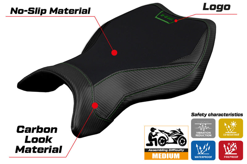 Kawasaki Ninja H2 H2R 2015-2024 Seat Cover Tappezzeria Italia in Black