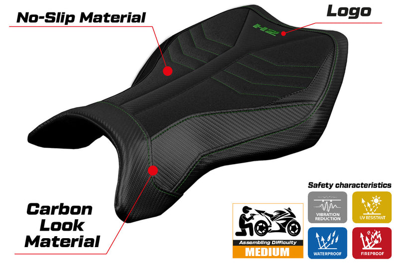 Kawasaki Ninja H2 H2R 2015-2024 Seat Cover Tappezzeria Italia Ultragrip in Black