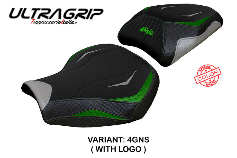 Kawasaki Ninja H2 1000SX 2018-2024 Seat Cover Tappezzeria Italia Ultragrip in Green and Silver