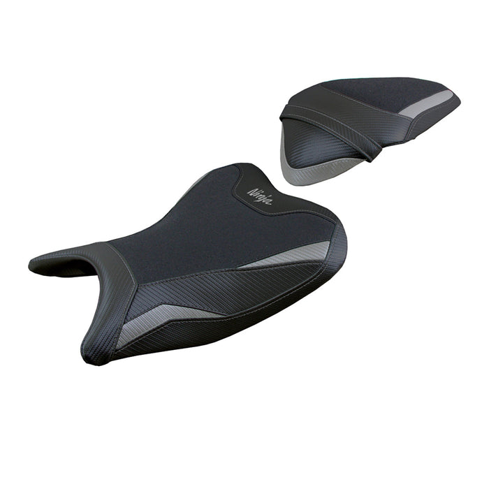Kawasaki Ninja 250 2018 2019 Seat Cover Tappezzeria Italia Ultragrip in Grey and Black