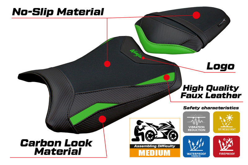 Kawasaki Ninja 300 2013-2017 Seat Cover Tappezzeria Green