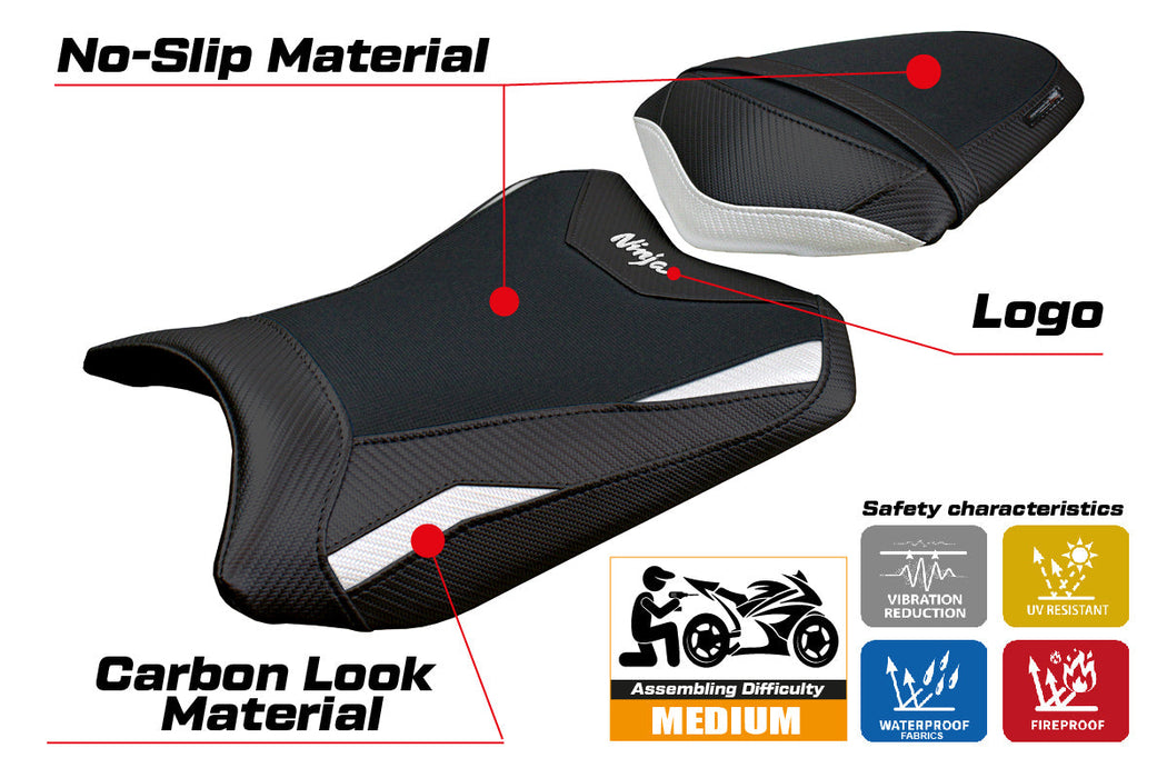 Kawasaki Ninja 300 2013-2017 Seat Cover Tappezzeria White