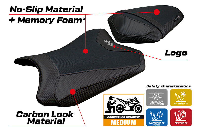 Kawasaki Ninja 300 2013-2017 Seat Cover Tappezzeria Comfort Black