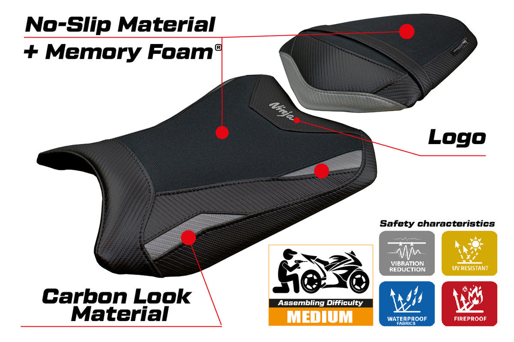 Kawasaki Ninja 300 2013-2017 Seat Cover Tappezzeria Comfort Grey