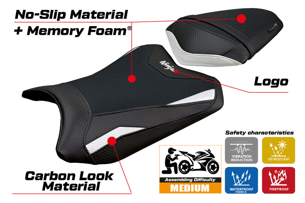 Kawasaki Ninja 300 2013-2017 Seat Cover Tappezzeria Comfort White