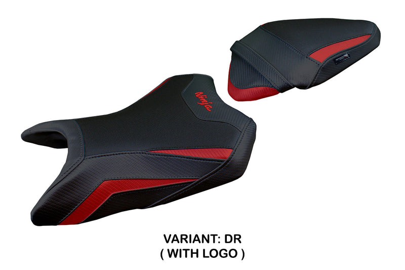 Kawasaki Ninja 500 2024 Seat Cover Tappezzeria Italia in Dark Red and Black