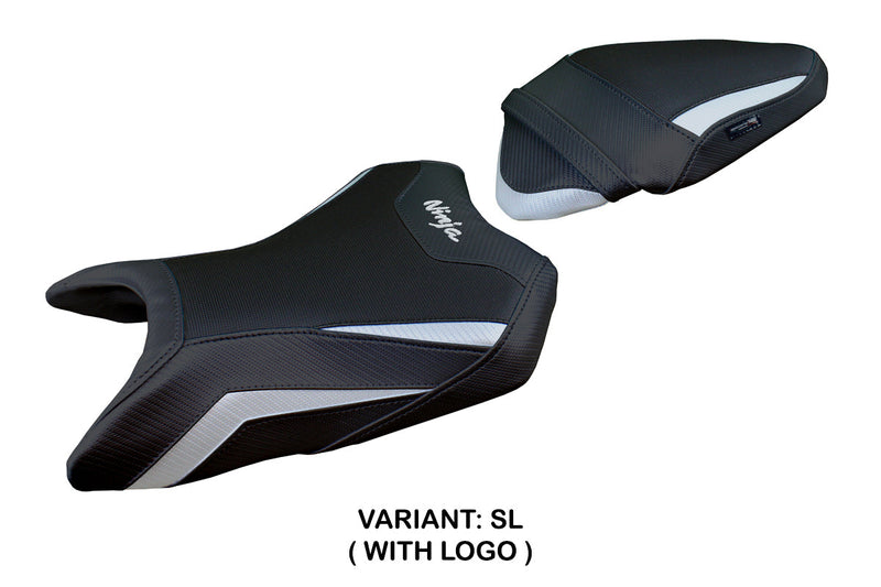 Kawasaki Ninja 500 2024 Seat Cover Tappezzeria Italia in Silver and Black