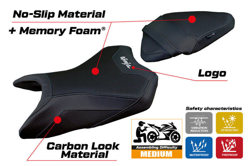 Kawasaki Ninja 500 2024 Seat Cover Tappezzeria Italia Comfort in Black