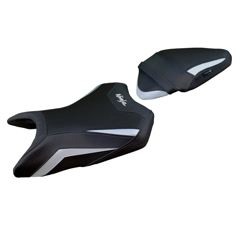 Kawasaki Ninja 500 2024 Seat Cover Tappezzeria Italia Comfort in Silver and Black