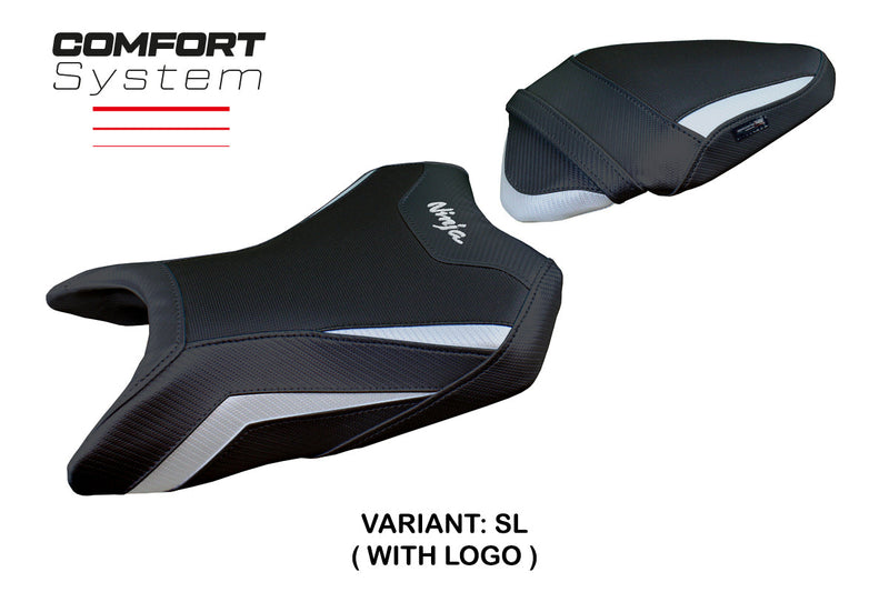 Kawasaki Ninja 500 2024 Seat Cover Tappezzeria Italia Comfort in Silver and Black