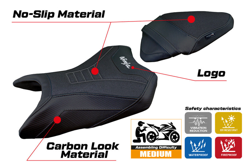 Kawasaki Ninja 500 2024 Seat Cover Tappezzeria Italia Ultragrip in Black