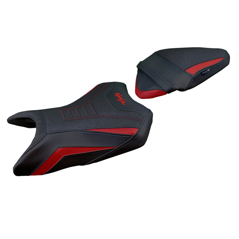 Kawasaki Ninja 500 2024 Seat Cover Tappezzeria Italia Ultragrip in Dark Red and Black