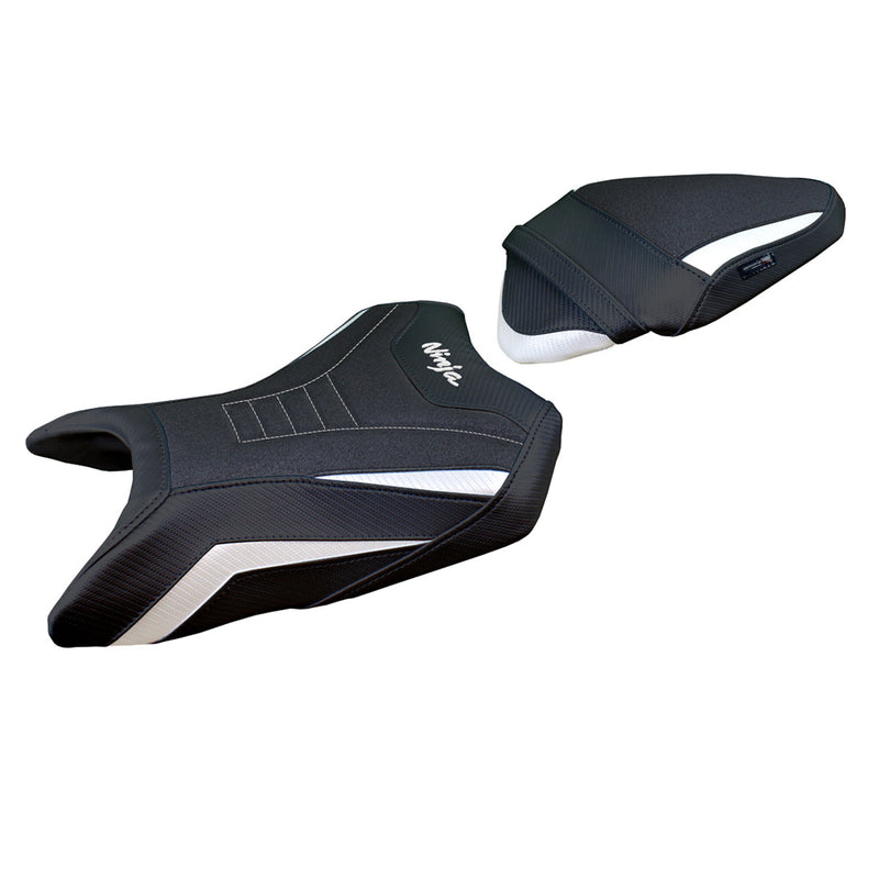 Kawasaki Ninja 500 2024 Seat Cover Tappezzeria Italia Ultragrip in White and Black