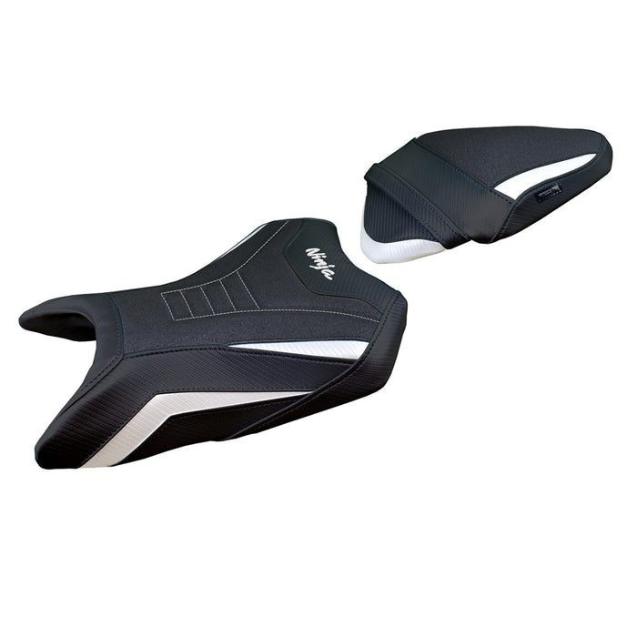 Kawasaki Ninja 500 2024 Seat Cover Tappezzeria Italia Ultragrip in White and Black