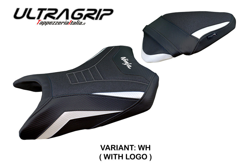 Kawasaki Ninja 500 2024 Seat Cover Tappezzeria Italia Ultragrip in White and Black