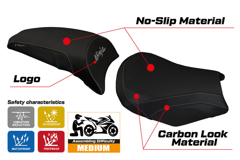 Kawasaki Ninja 650 Z650 2017-2024 Seat Cover Tappezzeria Italia in Black
