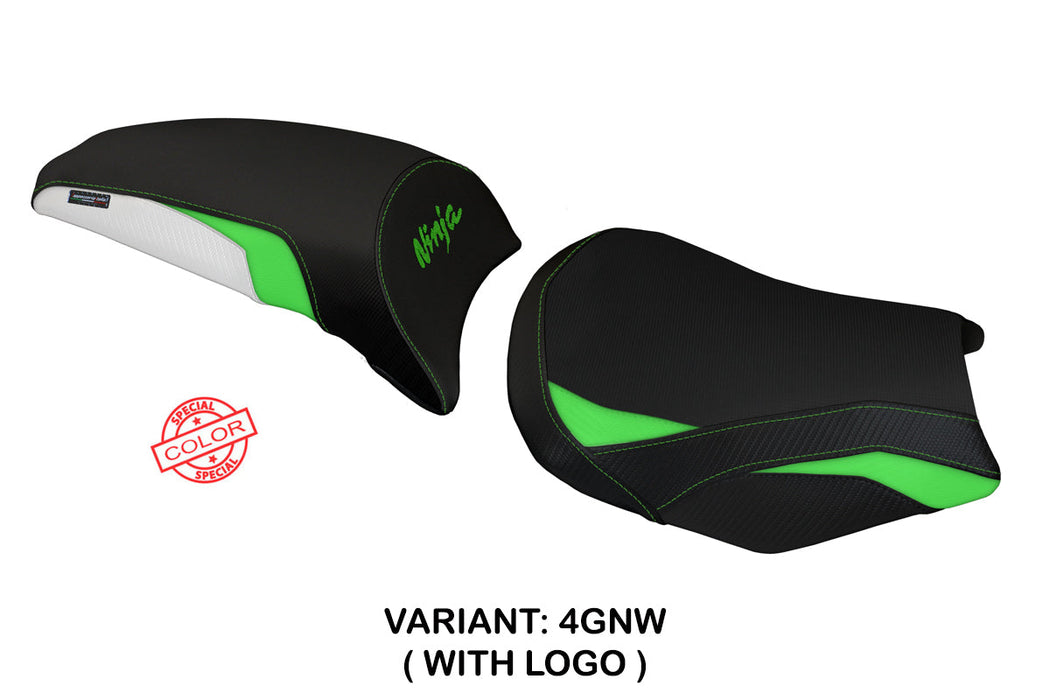 Kawasaki Ninja 650 Z650 2017-2024 Seat Cover Tappezzeria Italia in Green, White and Black