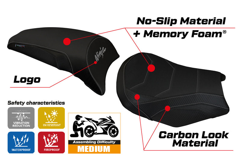 Kawasaki Ninja 650 Z650 2017-2024 Seat Cover Tappezzeria Italia Comfort in Black