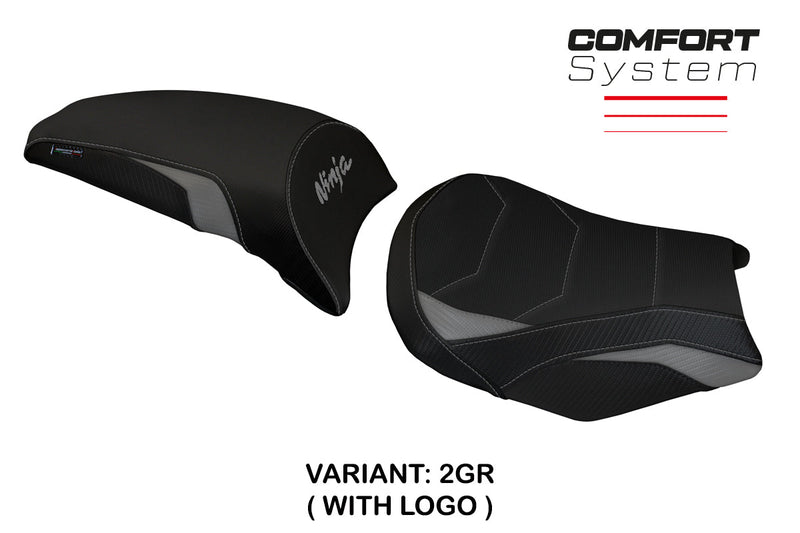 Kawasaki Ninja 650 Z650 2017-2024 Seat Cover Tappezzeria Italia Comfort in Grey and Black