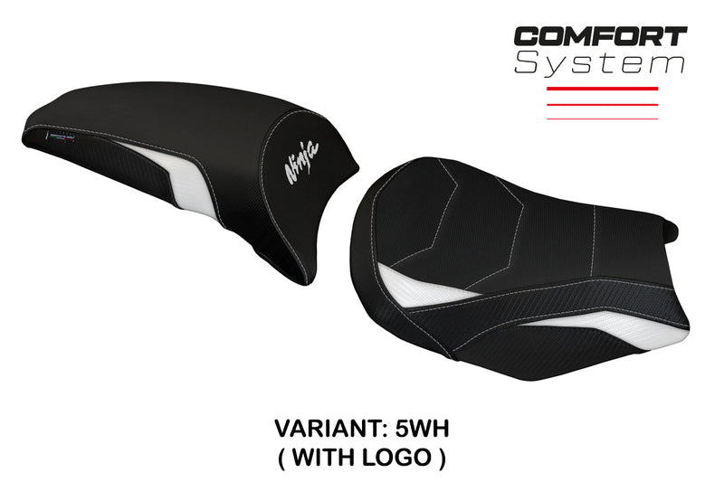 Kawasaki Ninja 650 Z650 2017-2024 Seat Cover Tappezzeria Italia Comfort in White and Black