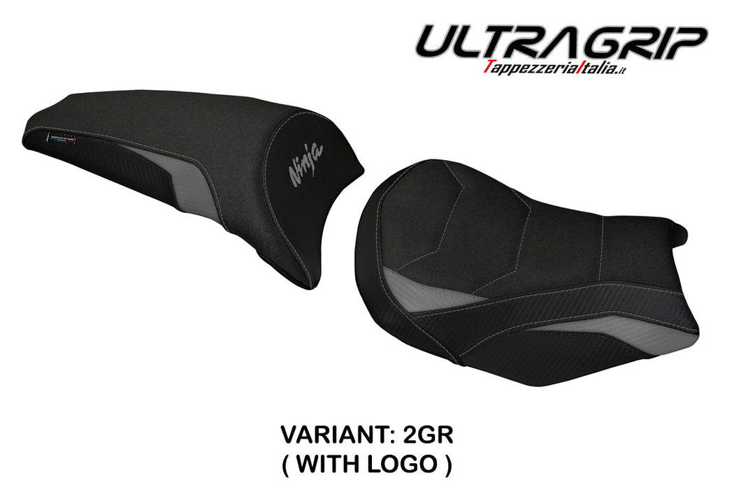 Kawasaki Ninja 650 Z650 2017-2024 Seat Cover Tappezzeria Italia Ultragrip in Grey and Black