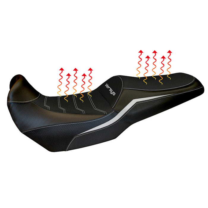 Kawasaki Versys 1000 2019-2024 Seat Cover Tappezzeria Italia Comfort Heated in White