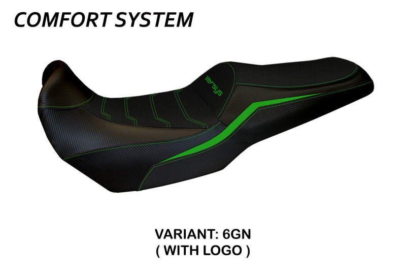 Kawasaki Versys 1000 2019-2024 Seat Cover Tappezzeria Italia Comfort in Green and Black