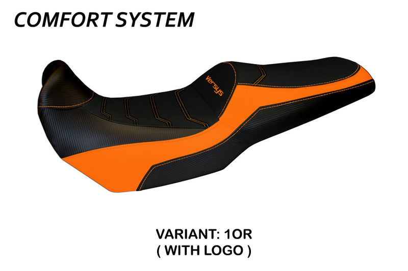 Kawasaki Versys 1000 2011-2018 Seat Cover Tappezzeria Italia Comfort in Orange and Black