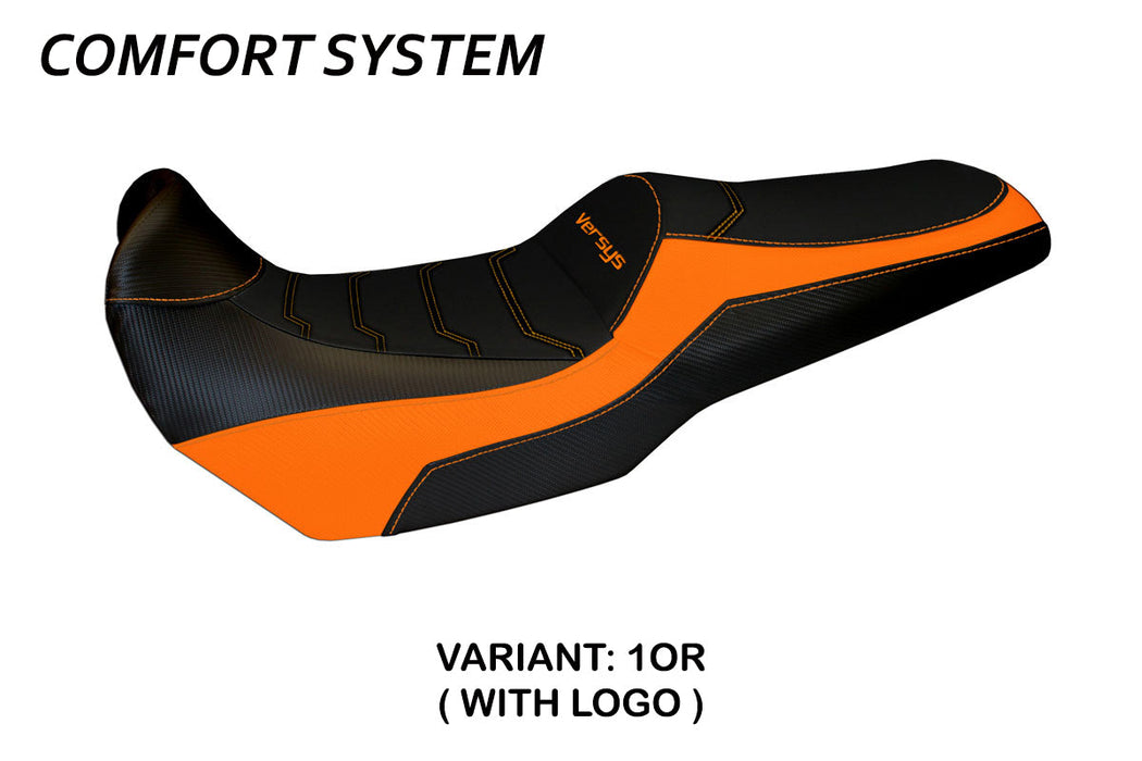 Kawasaki Versys 1000 2011-2018 Seat Cover Tappezzeria Italia Comfort in Orange and Black