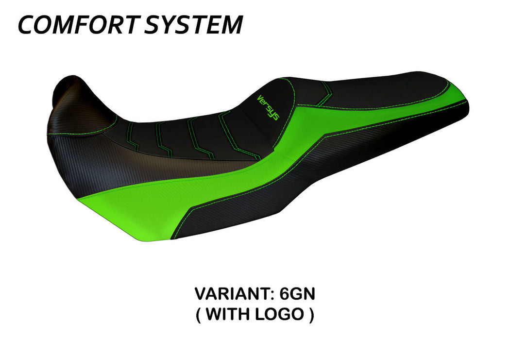 Kawasaki Versys 1000 2011-2018 Seat Cover Tappezzeria Italia Comfort in Green and Black