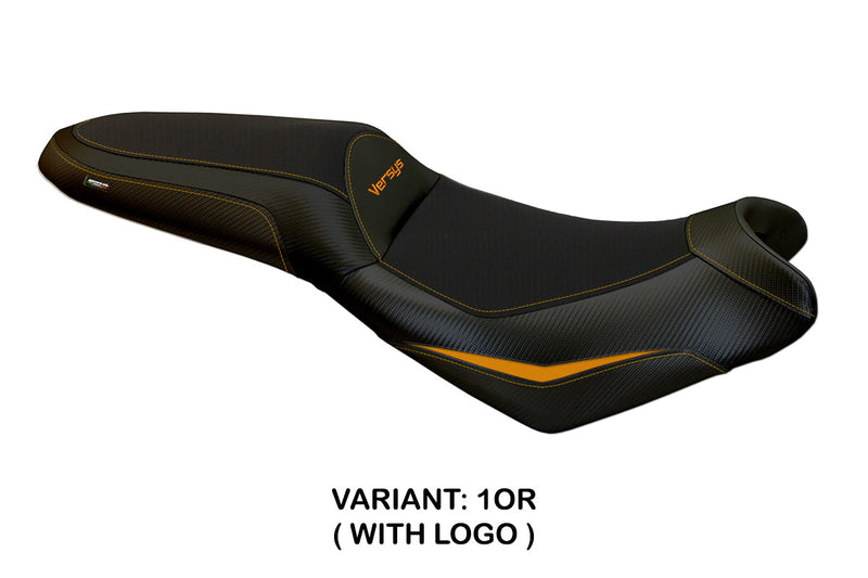 Kawasaki Versys 650 2007-2024 Seat Cover Tappezzeria Italia in Orange and Black