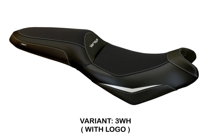 Kawasaki Versys 650 2007-2024 Seat Cover Tappezzeria Italia in White and Black