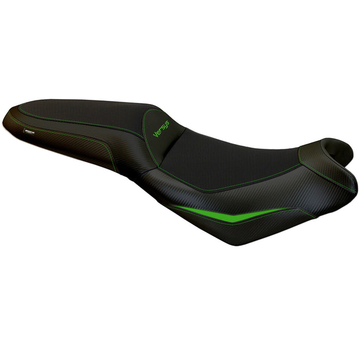 Kawasaki Versys 650 2007-2024 Seat Cover Tappezzeria Italia in Green and Black