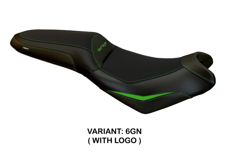 Kawasaki Versys 650 2007-2024 Seat Cover Tappezzeria Italia in Green and Black