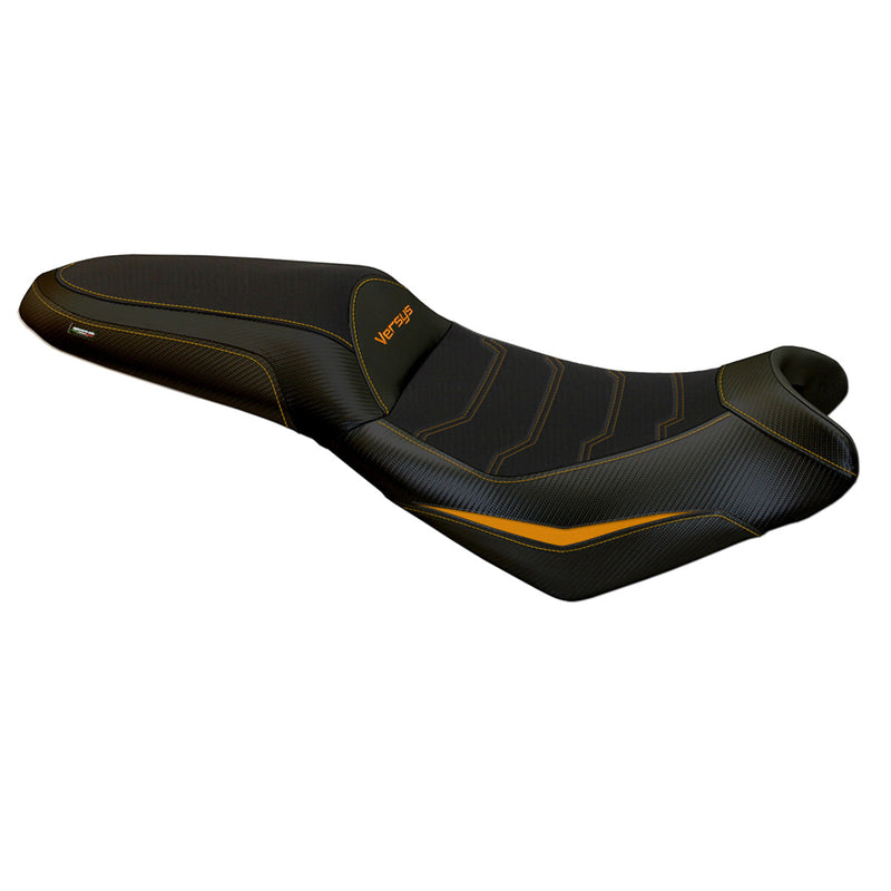 Kawasaki Versys 650 2007-2024 Seat Cover Tappezzeria Italia Comfort in Orange and Black