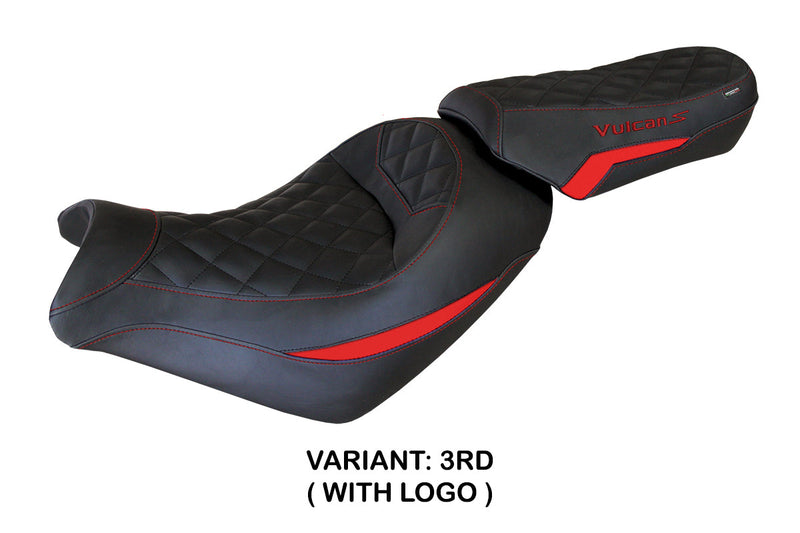 Kawasaki Vulcan 650 S 2014-2024 Seat Cover Tappezzeria Italia in Red and Black