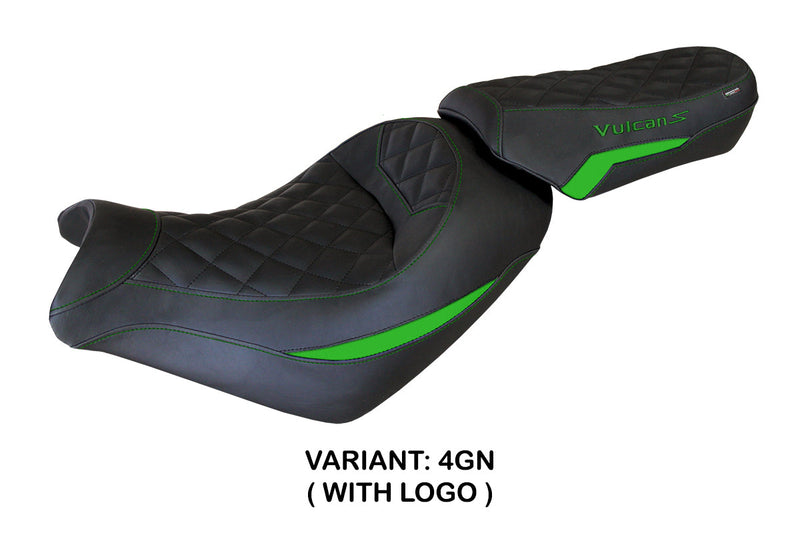 Kawasaki Vulcan 650 S 2014-2024 Seat Cover Tappezzeria Italia in Green and Black