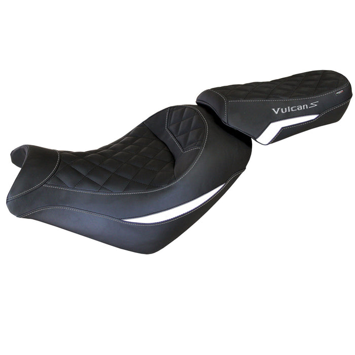 Kawasaki Vulcan 650 S 2014-2024 Seat Cover Tappezzeria Italia Comfort in White  Black