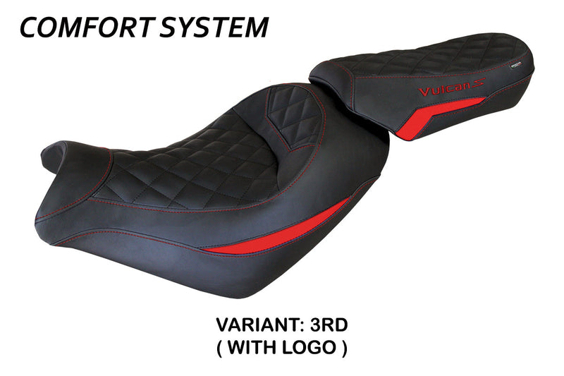 Kawasaki Vulcan 650 S 2014-2024 Seat Cover Tappezzeria Italia Comfort in Red and Black