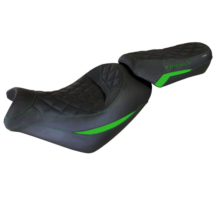 Kawasaki Vulcan 650 S 2014-2024 Seat Cover Tappezzeria Italia Comfort in Green and Black