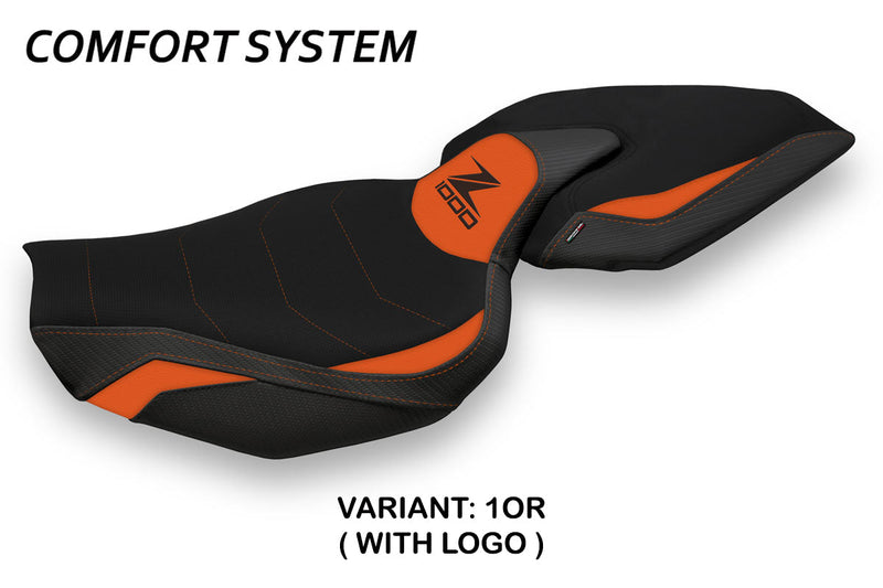 Kawasaki Z1000 2014-2021 Seat Cover Tappezzeria Italia Comfort in Orange and Black