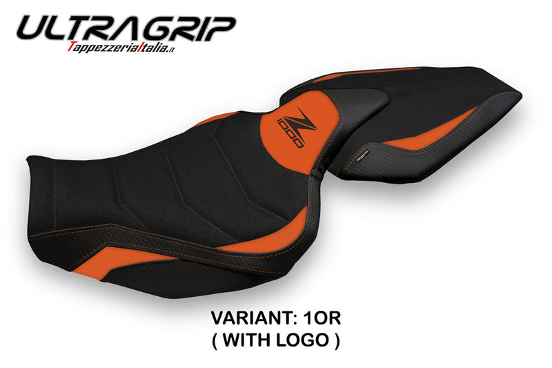 Kawasaki Z1000 2014-2021 Seat Cover Tappezzeria Italia Ultragrip in Orange and Black