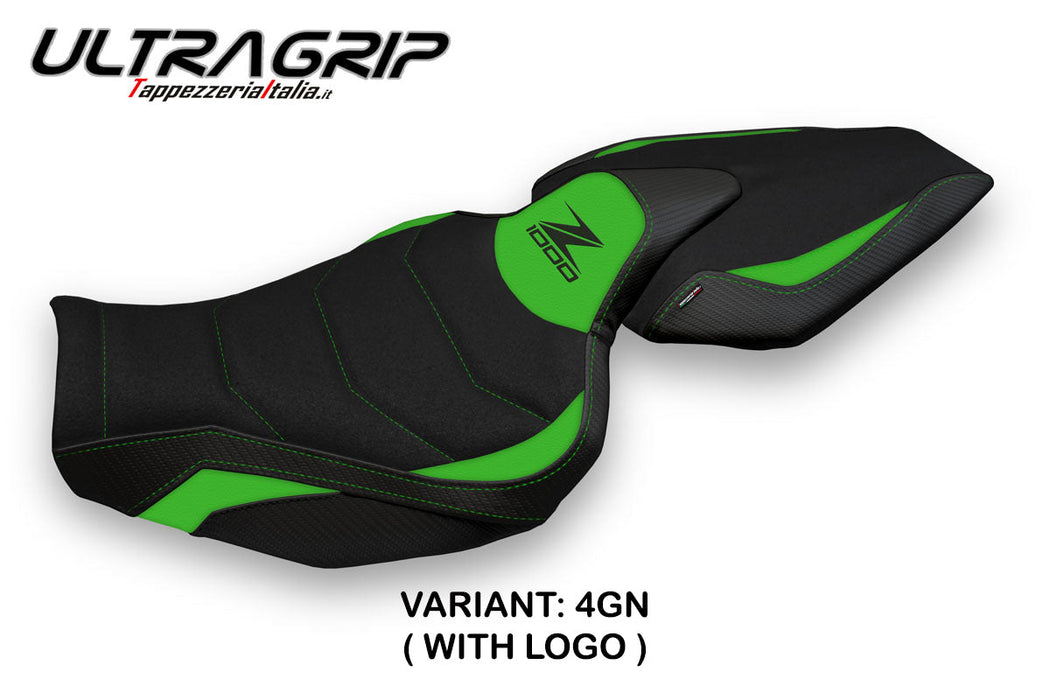 Kawasaki Z1000 2014-2021 Seat Cover Tappezzeria Italia Ultragrip in Green and Black