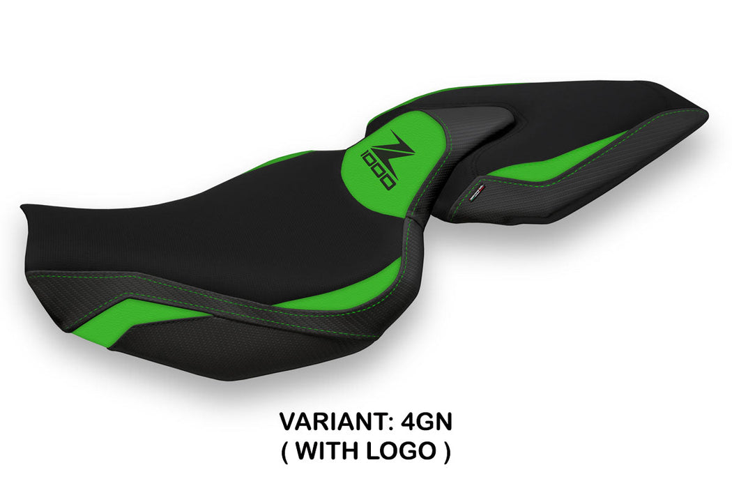Kawasaki Z1000 2014-2021 Seat Cover Tappezzeria Italia in Green and Black