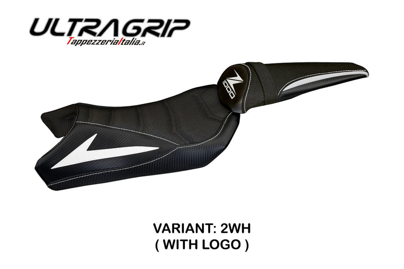 Kawasaki Z1000 2010-2013 Seat Cover Tappezzeria Italia Ultragrip in White and Black