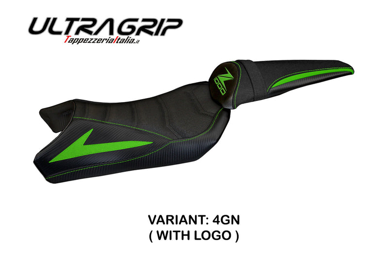 Kawasaki Z1000 2010-2013 Seat Cover Tappezzeria Italia Ultragrip in Green and Black