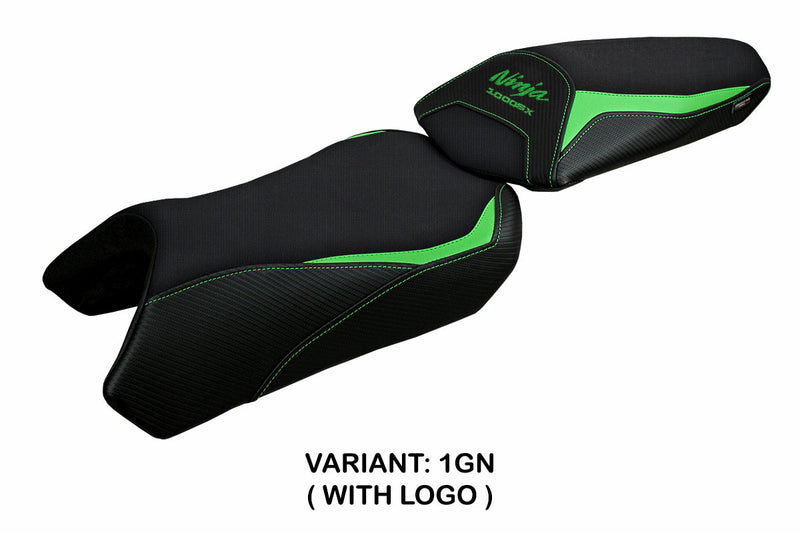 Kawasaki Ninja 1000 2020-2024 Seat Cover Tappezzeria Italia in Green and Black