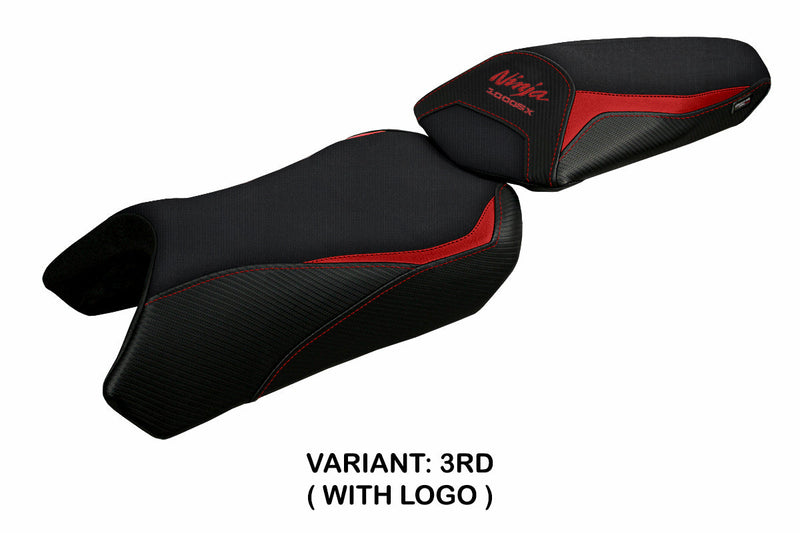 Kawasaki Ninja 1000 2020-2024 Seat Cover Tappezzeria Italia in Red and Black