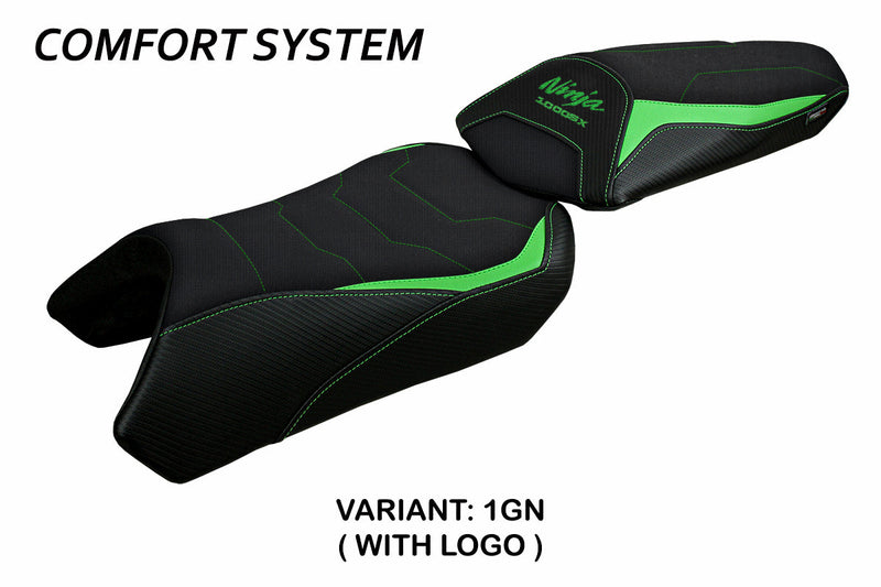 Kawasaki Ninja 1000 2020-2024 Seat Cover Tappezzeria Italia Comfort in Green